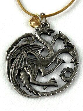 Game of Thrones House Targaryen Silver Tone Dragon Pendant Necklace